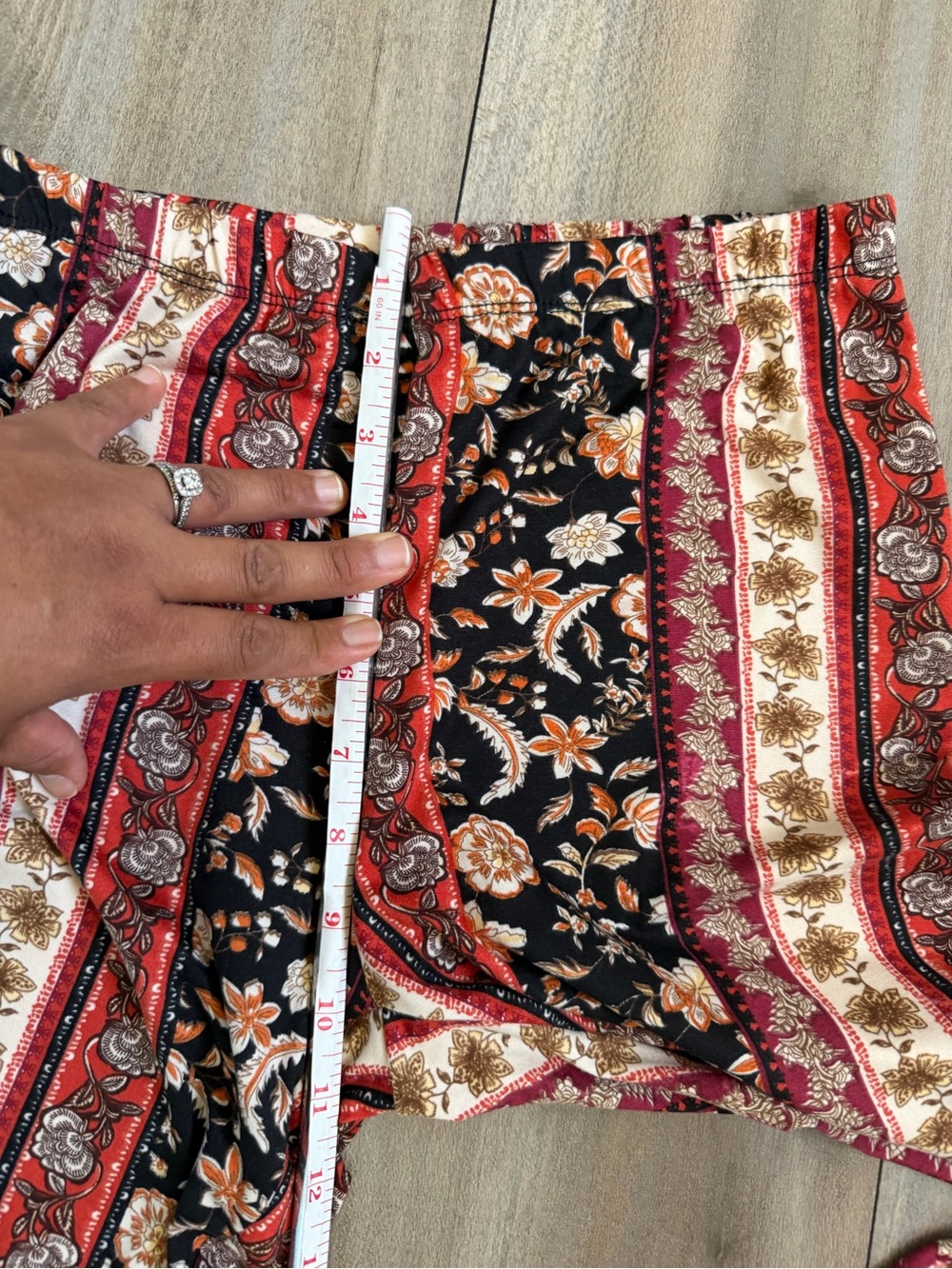 Windsor Red & Black Striped Floral Flare Pants - Picture 4 of 7